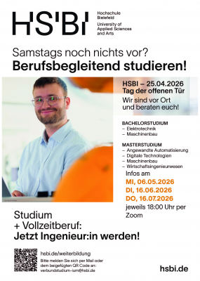 Flyer für die Infoveranstaltungen mit Hinweis auf den Tag der offenen Tür