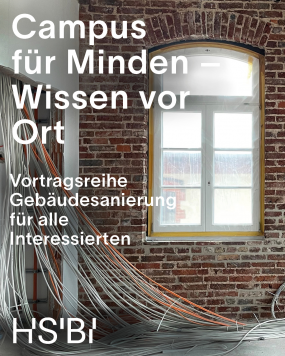 Grafik mit Schrift Campus für Minden – Wissen vor Ort