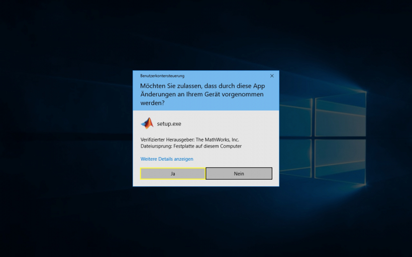 Administratoren Abfrage bestätigen.
