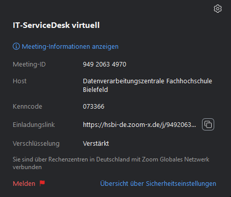 Meeting-Information bereithalten