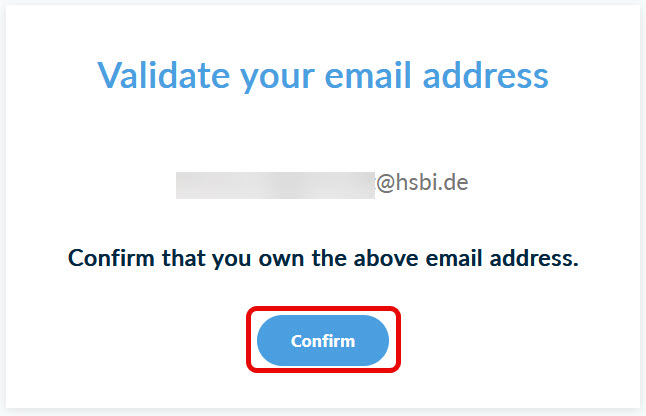 Harica: E-Mail-Adresse bestätigen