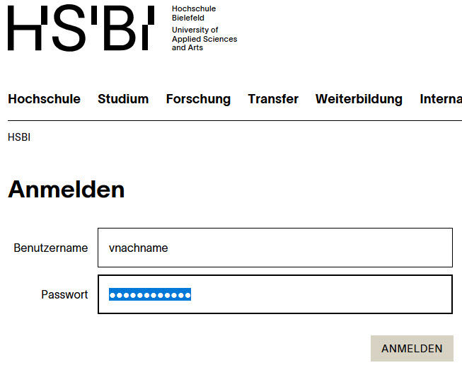 Harica: Anmeldung mit HSBI-Kennung