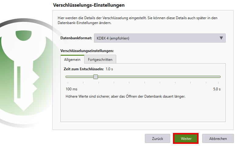 Verschlüsselungs-Einstellungen