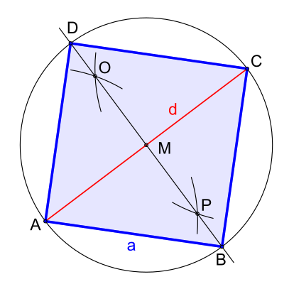 Bild: Quadrat bei gegebener Diagonale