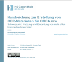 Handreichung zur Erstellung von OER-Materialien für ORCA.nrw Schwerpunkt-Deckblatt