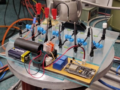 Marx-Generator Aufbau mit Trigger-Ansteuerung