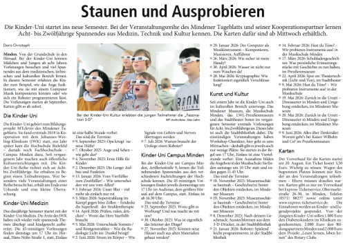 Mindener Tageblatt 20.08.2025 - Staunen und Ausprobieren