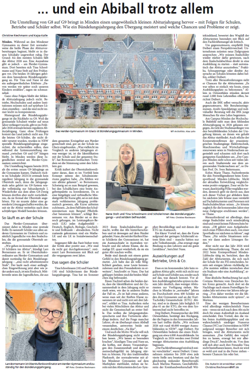 Mindener Tageblatt 9.12.2025 -  ... und ein Abiball trotz allem