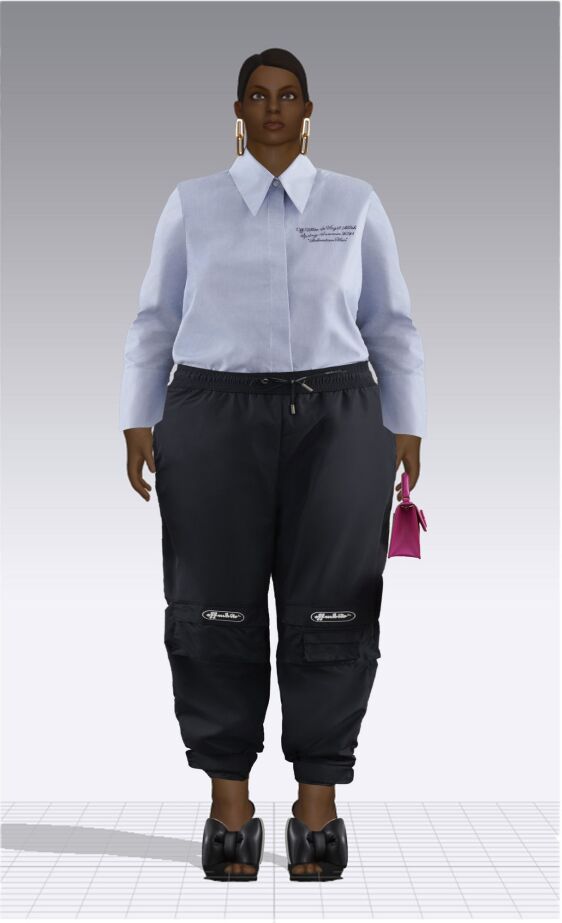 Virtuelle plus-size Figur in passender Kleidung