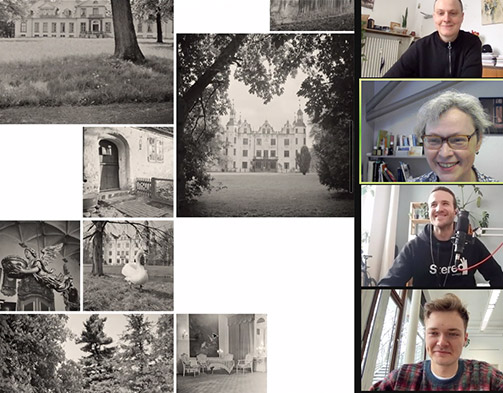 Zoom Meeting mit Gestaltungsteam der Website: Malte Michels, Malte Oing, Till Stürmann