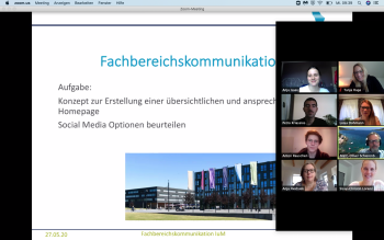 Screenshot eines Zoom Meetings mit Studierenden