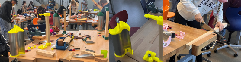 Collage Bau einer Savonius-Windkraftanlage