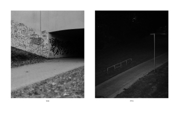 Zwei Bilder von einer Unterführung und einem gepflasterten Weg