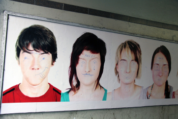 Plakatentwurf mit Gesichtern