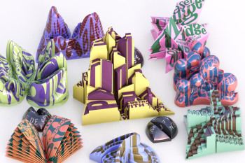 Bunte dreidimensionale Grafiken