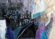 Eine dunkle Zeichnung von menschlichen Silhouetten mit dem Text Shadows are still touching
