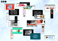 Eine Grafik mit verschiedenen Werbe Pop-Ups