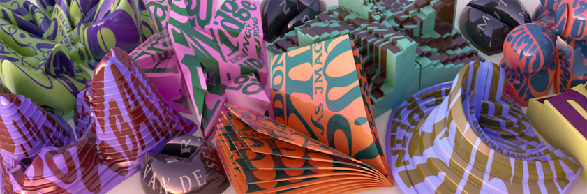 Bunte Formen und Buchstaben