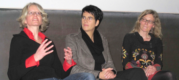 Berichteten über ihre beruflichen Werdegänge: (v. l. n. r.) die Mindener Alumnae Natascha Krömer, Natascha Hempel und Mareike Fänger.
