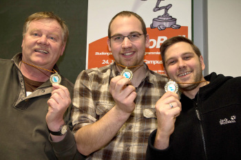 Das Siegerteam Super Soccer: (v.l.:) Rolf-Günter Mernke, Hans Georg Quakernack, Kai Mark Antonowitsch