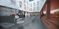 Visualisierung Bibliothek mit Lichthof Neubau Campus Minden