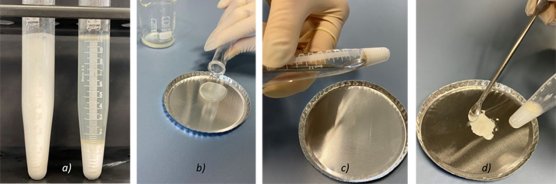 vier Bilder zeigen verschiedene Arbeitsschritte