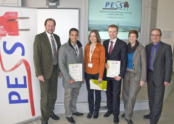 Gruppenbild: drei PESS-Preisträger und drei Teilnehmer