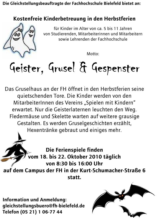 Kinderbetreuung Plakat Herbst 2010