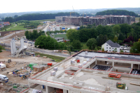 Ausblick vom ENUS-Rohbau hin zum FH-Rohbau.