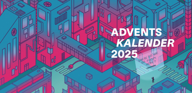 Illustration mit Text Adventskalender 2025