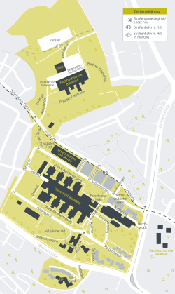 Straßenplan mit den neuen Bezeichnungen am Campus Bielefeld