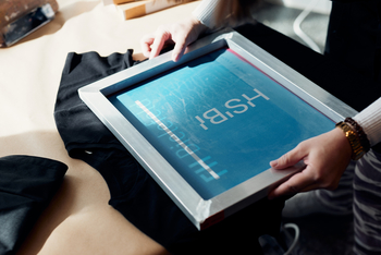 HSBI is applied to a T-shirt by screen printing.